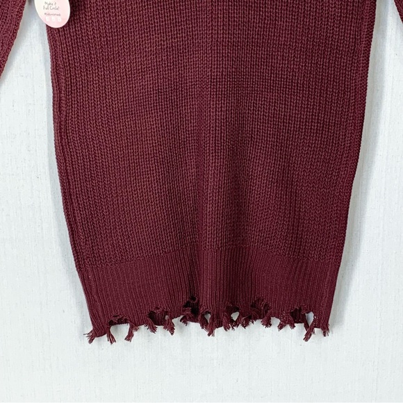 Full Circle Trends~NWT~Long Sleeve Cable Knit Frayed Edge Sweater Dress~Sz 1X - Picture 9 of 14